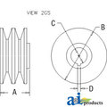 A & I Products Pulley, 2V-Groove 4" x5" x3" A-AFD5022